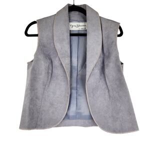 Jerry Silverman Gray Soft Suede Vest Women's S/M Boho Western Equestrian
